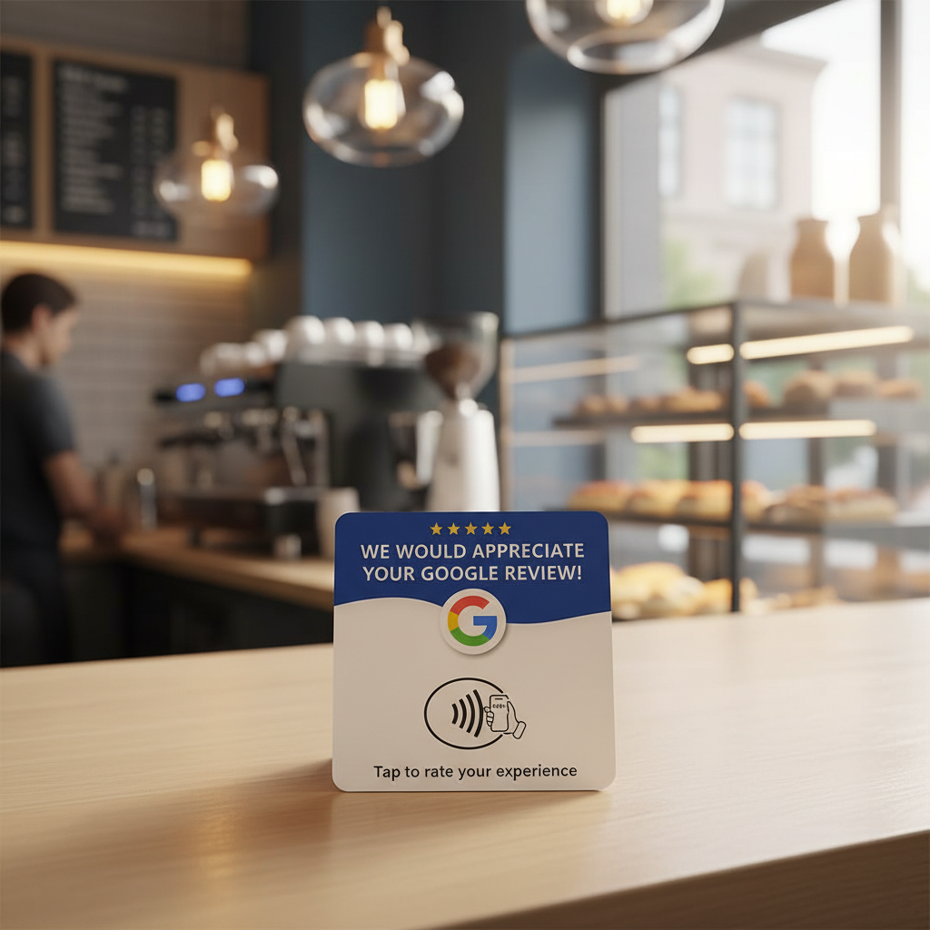Square NFC card on counter